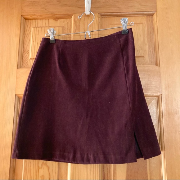 Blondie and Me Faux Suede Lined Jacket and Skirt Suit Color: Burgundy 
Size: 5 - Picture 4 of 6